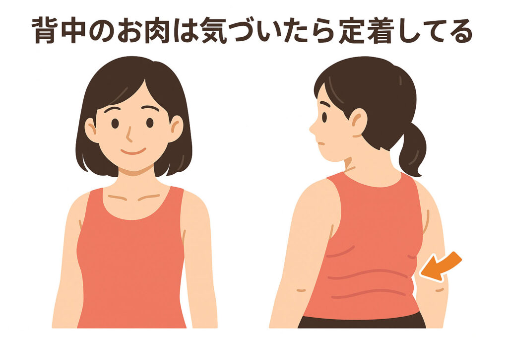 背中のお肉は気づいたら定着している