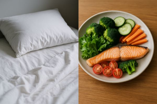 規則正しい睡眠と健康的な食事のイメージ